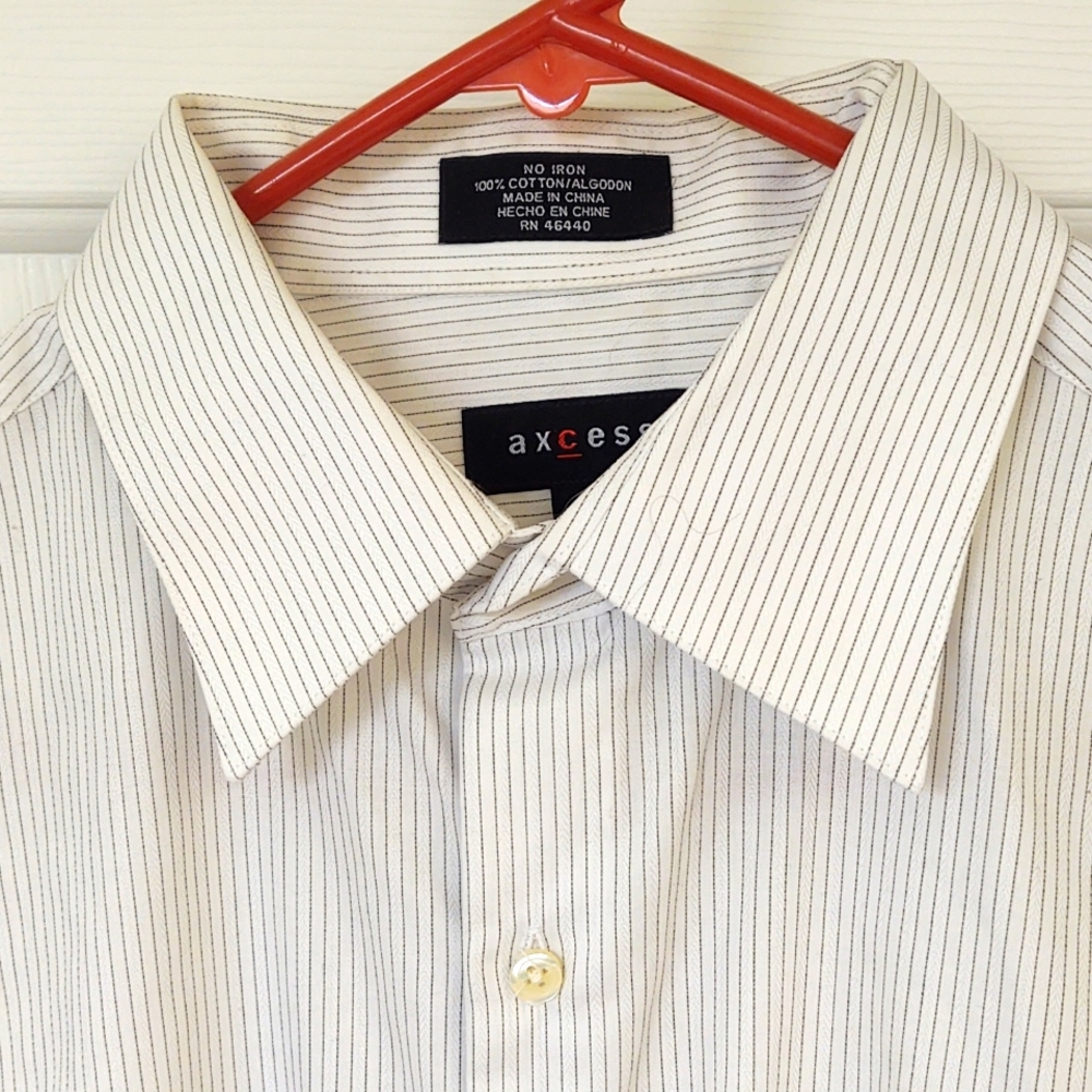 Axcess No Iron White Button Down Shirt